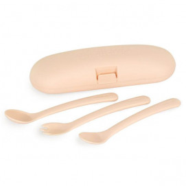 Miniland Set 2 spoons and 1 fork with box CANDY Peach 89519