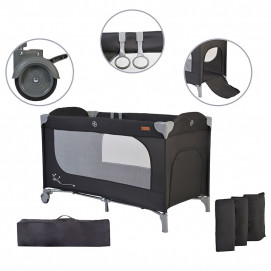 Cangaroo Baby cot SKYGLOW 1 Level Black