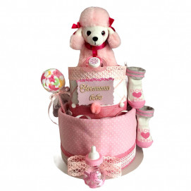 Alma Diaper cake POODLE Pink T-52658