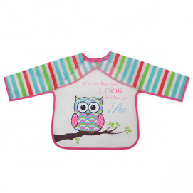 Cangaroo Bib with sleeves Messy pink