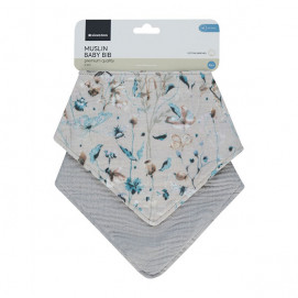Kikkaboo Set of 2 muslin bibs Dreamy Fields Grey