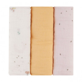 Kikkaboo Set 3 muslin diapers 75 x 75 cm Hedge-hugs