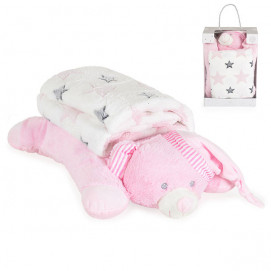 Cangaroo Baby blanket 75 x 90 cm with pillow Sleepy Bear Pink