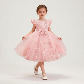 Alma Children's dress with 3D flowers (4/5, 5/6, 6/7 years)