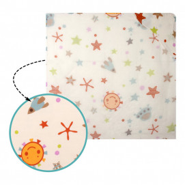 Sevi bebe Newborn towel with sewn cheesecloth 80/80 cm Space