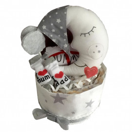 Alma Diaper cake small MOON Grey