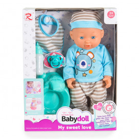 Tutu Love Doll 31 cm with pot and teat GREY 6812