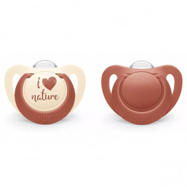 Nuk FOR NATURE Silicone Pacifier 2 pcs 6-18m Red