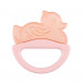 Silicone rattle with soft comb 0m+ DUCK Pink