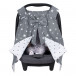 Car seat cover with ribbon Gray stars