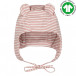 Organic cotton baby hat with bear ears 0-4m