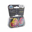 Canpol babies Silicone pacifiers with symmetrical shape 0-6m 2 pieces NEON LOVE Pink from Pakostnik