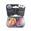 Canpol babies Silicone pacifiers with symmetrical shape 0-6m 2 pieces NEON LOVE Pink from Pakostnik