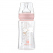 Kikkaboo Wide-neck glass bottle 240 ml with anticolic pacifier Hippo Dreams from Pakostnik
