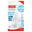 Nuk FIRST CHOICE+ Silicone teat 2 pcs 6-18m Flow Control Wide Neck from Pakostnik