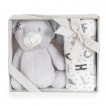 Cangaroo Baby blanket 75 x 90 cm with Toy 23 cm Grey Bear from Pakostnik
