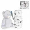 Cangaroo Baby blanket 75 x 90 cm with Toy 23 cm Grey Bear from Pakostnik