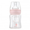 Kikkaboo Wide-neck glass bottle 120 ml with anticolic pacifier Hippo Dreams from Pakostnik